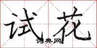 駱恆光試花楷書怎么寫
