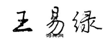 曾慶福王易綠行書個性簽名怎么寫