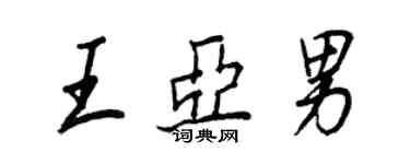 王正良王亞男行書個性簽名怎么寫