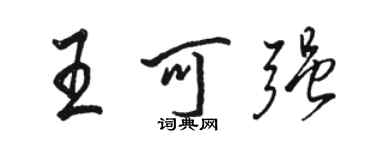 駱恆光王可強行書個性簽名怎么寫