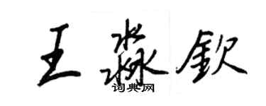 王正良王淼欽行書個性簽名怎么寫