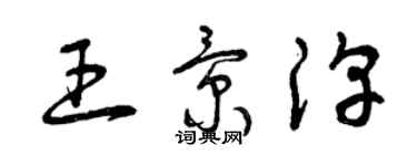 曾慶福王景淳草書個性簽名怎么寫