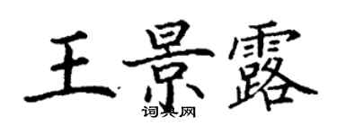 丁謙王景露楷書個性簽名怎么寫