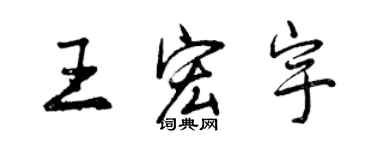 曾慶福王宏宇行書個性簽名怎么寫