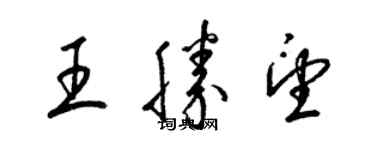 梁錦英王勝望草書個性簽名怎么寫