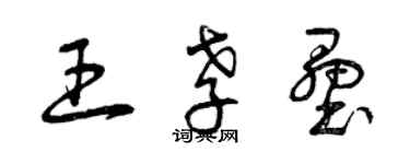 曾慶福王孝壘草書個性簽名怎么寫