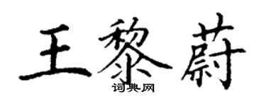 丁謙王黎蔚楷書個性簽名怎么寫