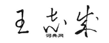 駱恆光王志成草書個性簽名怎么寫