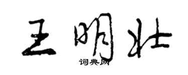 曾慶福王明壯行書個性簽名怎么寫