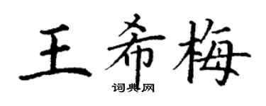 丁謙王希梅楷書個性簽名怎么寫