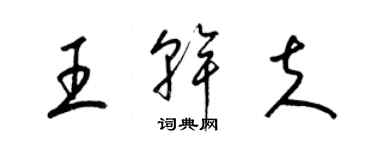 梁錦英王乾夫草書個性簽名怎么寫