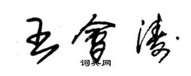 朱錫榮王會濤草書個性簽名怎么寫