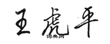 駱恆光王虎平行書個性簽名怎么寫