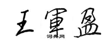 王正良王軍盈行書個性簽名怎么寫