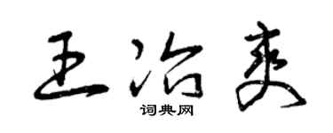 曾慶福王冶爽草書個性簽名怎么寫