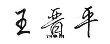 駱恆光王晉平行書個性簽名怎么寫