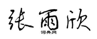 曾慶福張雨欣行書個性簽名怎么寫