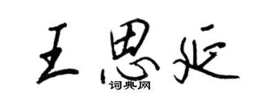 王正良王思延行書個性簽名怎么寫