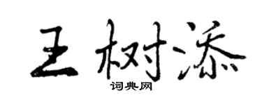 曾慶福王樹添行書個性簽名怎么寫