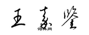 梁錦英王嘉鑒草書個性簽名怎么寫