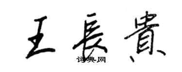 王正良王長貴行書個性簽名怎么寫