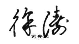 駱恆光徐濤草書個性簽名怎么寫