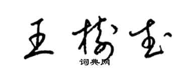 梁錦英王樹武草書個性簽名怎么寫