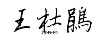 王正良王杜鵑行書個性簽名怎么寫