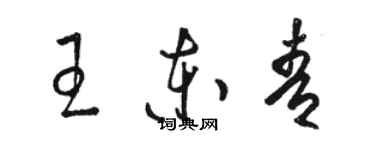 駱恆光王東青草書個性簽名怎么寫