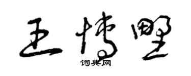 曾慶福王博野草書個性簽名怎么寫