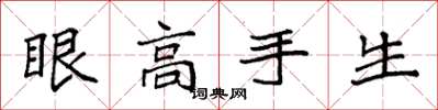 袁強眼高手生楷書怎么寫