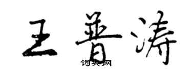 曾慶福王普濤行書個性簽名怎么寫