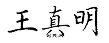 丁謙王真明楷書個性簽名怎么寫