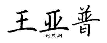 丁謙王亞普楷書個性簽名怎么寫