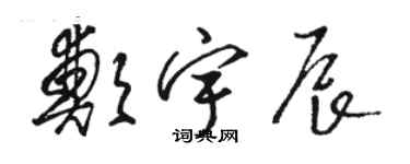 駱恆光鄭宇辰草書個性簽名怎么寫