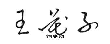 駱恆光王花子草書個性簽名怎么寫