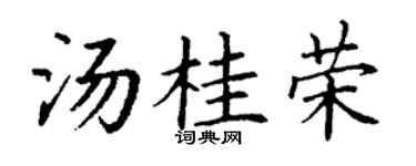 丁謙湯桂榮楷書個性簽名怎么寫