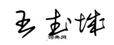 朱錫榮王武城草書個性簽名怎么寫