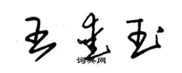 朱錫榮王愛玉草書個性簽名怎么寫