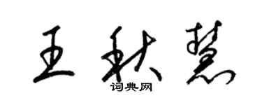梁錦英王秋慧草書個性簽名怎么寫