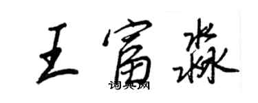 王正良王富淼行書個性簽名怎么寫