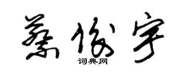 朱錫榮蔡俊宇草書個性簽名怎么寫