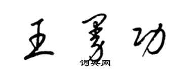 梁錦英王曼功草書個性簽名怎么寫