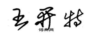 朱錫榮王開特草書個性簽名怎么寫