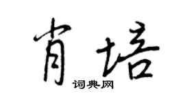 王正良肖培行書個性簽名怎么寫