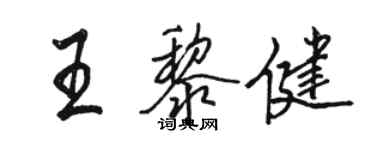 駱恆光王黎健行書個性簽名怎么寫