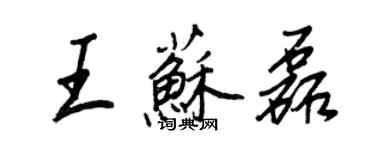 王正良王蘇磊行書個性簽名怎么寫