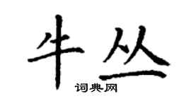 丁謙牛叢楷書個性簽名怎么寫