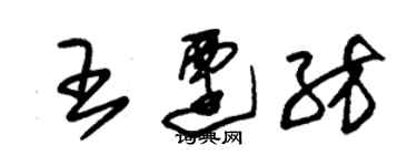 朱錫榮王遷紡草書個性簽名怎么寫