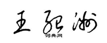 梁錦英王紹洲草書個性簽名怎么寫